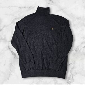 FARAH Mens L Made In Italy 100% Merino Wool Gosworth Roll Neck Sweater Pullover